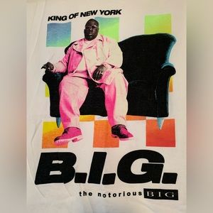 The Notorious B.I.G.- Mens size Medium, white shirt sleeved tee. New. Never worn